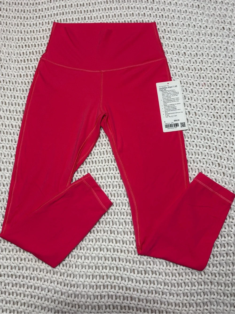 lululemon lip gloss align hr pant 25” size 6